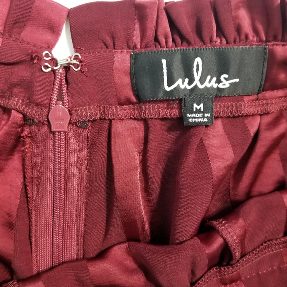 Lulu's Two Step Burgundy Striped Wide Leg Pants - Picture 7 of 13
